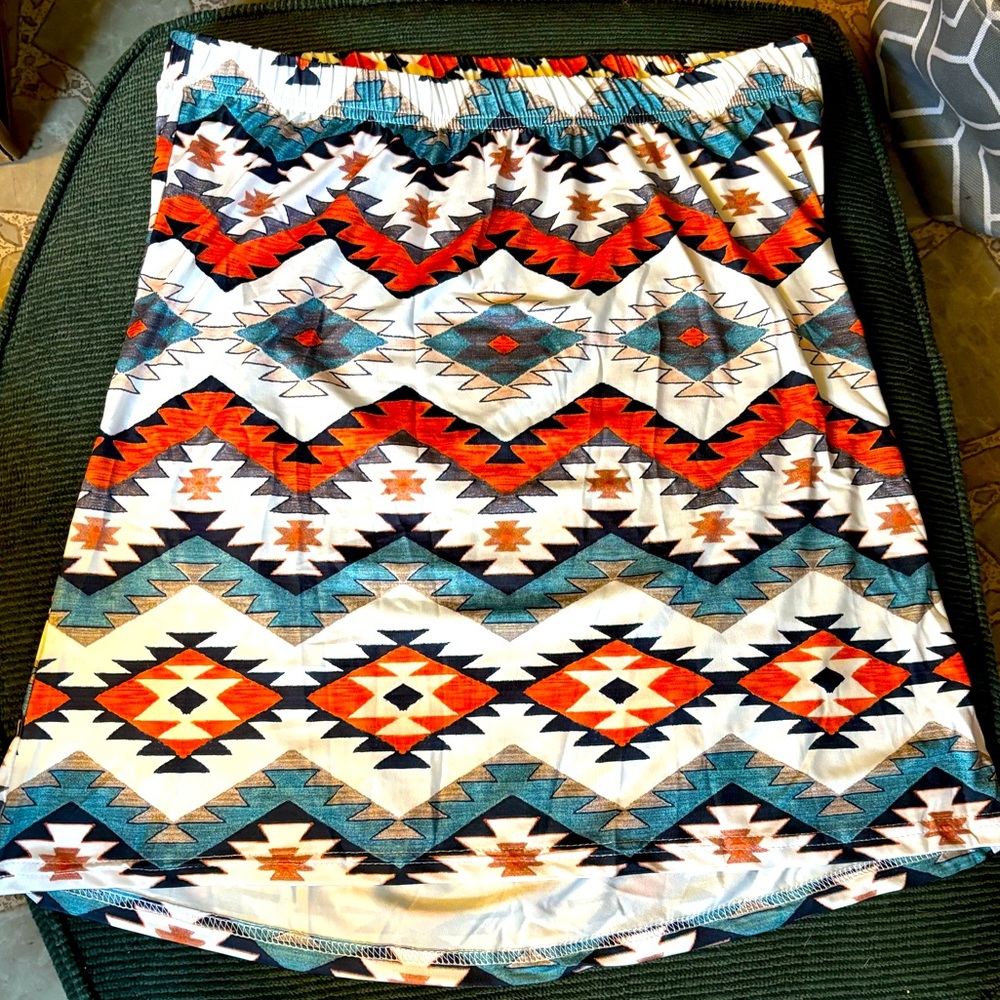 Native print skirt